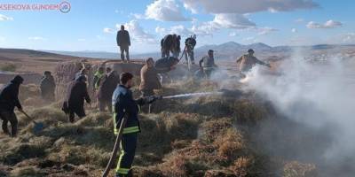 Van’da ot yangını