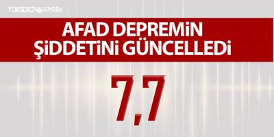 AFAD depremin büyüklüğünü güncelledi: 7,7