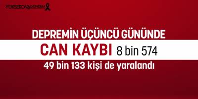 Depremin üçüncü günü: Can kaybı 8 bin 574'e yükseldi