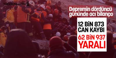 Depremin 4. günü: Can kaybı 12 bin 873'e yükseldi