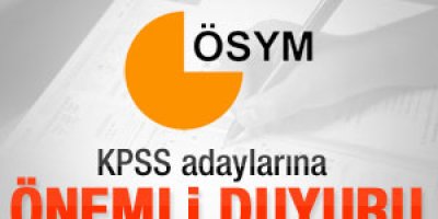 KPSS Adaylarına duyuru