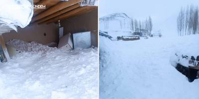 Van’da bir evin üzerine çığ düştü