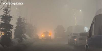 Yüksekova’da sis etkili oldu