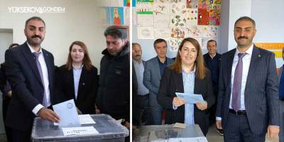 Yüksekova DEM eş başkan adayları Diri ve Kırmızıgül oyunu kullandı