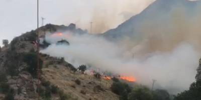 Hakkari'de anız yangını yerleşim yerlerine sıçradı