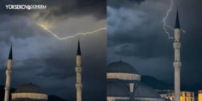 Yüksekova'da çakan şimşeklerden görsel şölen