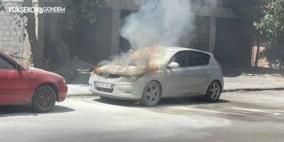 Park halindeki araç alev alev yandı