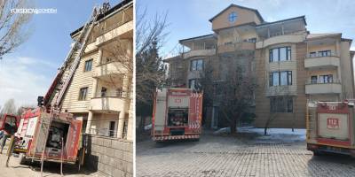 Yüksekova'da bir binanın çatı katında çıkan yangın büyümeden söndürüldü