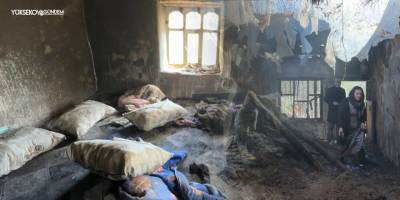 Yüksekova'da Ev Yangını: Aile Evsiz Kaldı