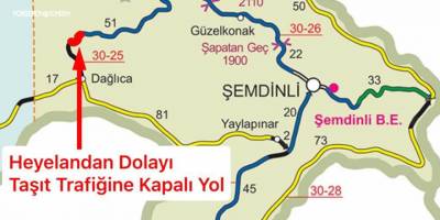 Dağlıca Yolunda Heyelan meydana geldi, yol ulaşıma kapandı
