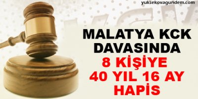 'KCK' davasında 8 kişiye 40 yıl 16 ay hapis