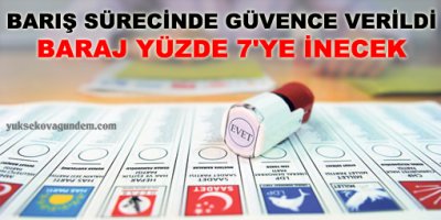 'Barış sürecinde güvence verildi, baraj yüzde 7'ye inecek'
