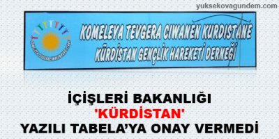 İçişleri Bakanlığı 'Kürdistan' ismine onay vermedi