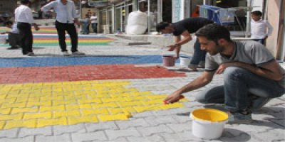 Hakkari'de sokak boyama etkinliği