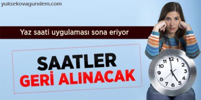 Saatler Geri Alınacak