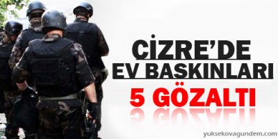 Cizre'de ev baskınları: 5 gözaltı