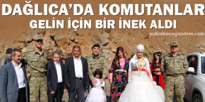 Komutanlar gelin için bir inek aldı