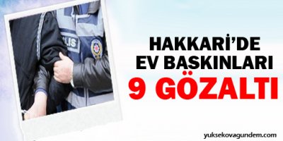 Hakkari'de ev baskınlar: 9 kişi gözaltına alındı