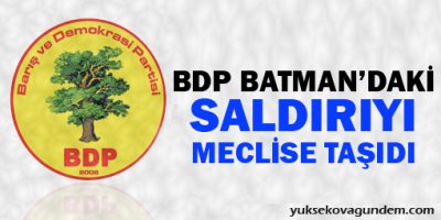 BDP Batmandaki saldırıyı meclise taşıdı