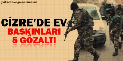 Cizre'de ev baskınları: 5 gözaltı