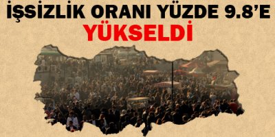 İşsizlik oranı yüzde 9.8'e yükseldi
