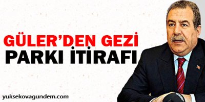 Güler'den Gezi Parkı itirafı!