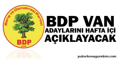 BDP, Van adaylarını hafta içi açıklayacak!