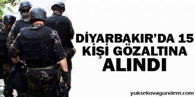 Diyarbakır'da 15 kişi gözaltında