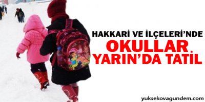 Hakkari'de okullar yarın'da tatil