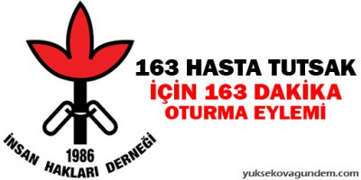 163 hasta tutsak için 163 dakika oturma eylemi