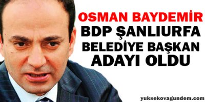 Osman Baydemir, BDP Şanlıurfa Belediye Başkan adayı oldu
