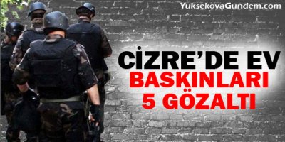Cizre'de ev baskınları: 5 gözaltı