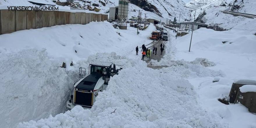 Hakkari-Çukurca Karayoluna düşen çığ temizlendi